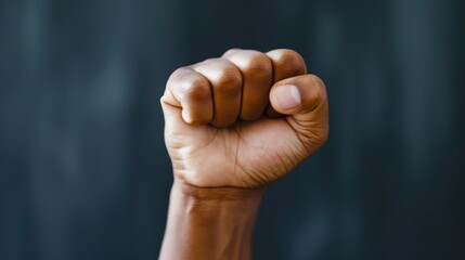 people raise their fists up