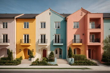 Fototapeta na wymiar Houses with Full Colors