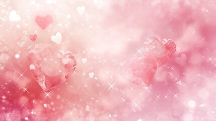 Beautiful abstract Bokeh heart lights Valentine's Day banner background - obrazy, fototapety, plakaty