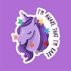 illustration of a unicorn cute sticker design