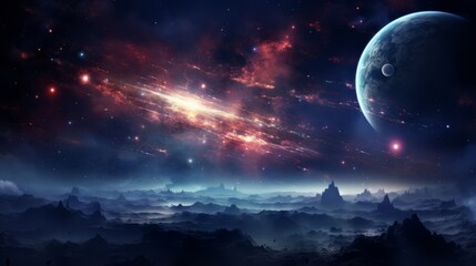Naklejka na ściany i meble vast celestial space in stunning 4k hd quality - breathtaking astronomical image