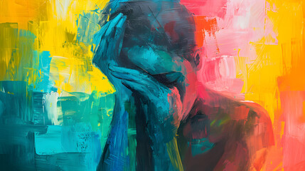 Artistic Portrait of a Woman with a Thoughtful Expression