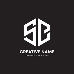 Letter SG hexagon shape monogram logo design