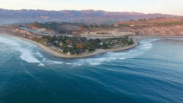 Aerial, Rincon Surf Spot, Southern California, Perfect Waves