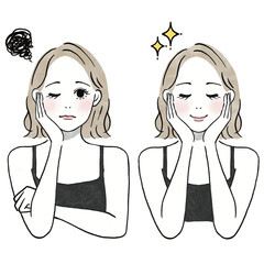 女性スキンケアビフォーアフター