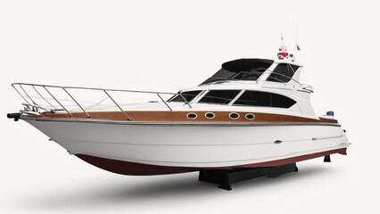 a white and brown boat on a white background