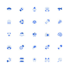 Seafood Monochrome 2D Icon Collection with Editable Stroke and Pixel 