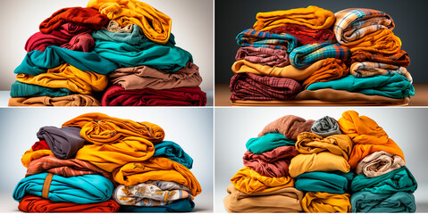 Image of a pile of dirty laundry on a transparent background. Can be used for graphic design or marketing purposes. High quality and realistic visualization. Easy to set up and use