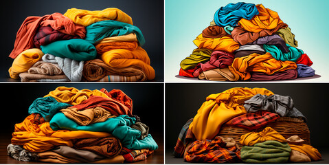 Detailed and realistic image of a pile of dirty laundry. Ideal for use in advertising, branding or home design. Transparent background makes it easy to insert into any design or project