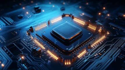 The electronic circuit board with A computer central processing unit (CPU).