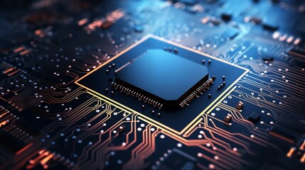 The electronic circuit board with A computer central processing unit (CPU).