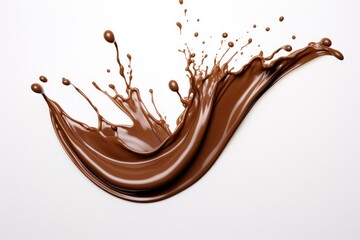 Irresistible Chocolate Splash with a Luxurious Feel, Featured on a White Canvas, Generative AI