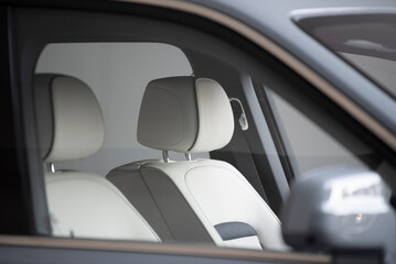 Luxury car seat selective focus