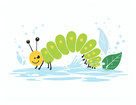 cartoon  caterpillar 