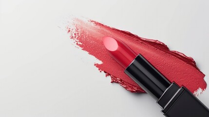 Cosmetics Beauty Lipstick on a White Background, a Captivating Makeup Product for Your Advertisement