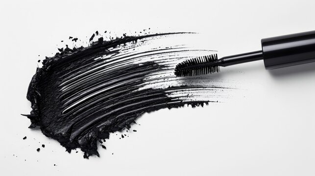 Cosmetics Beauty Mascara on a White Background, a Captivating Makeup Product for Your Advertisement