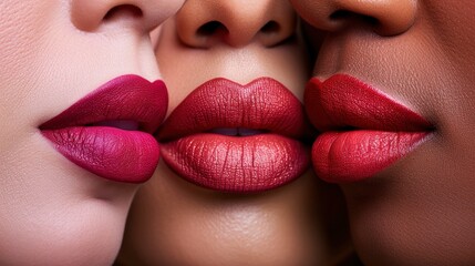 Differences Shades of lipsticks. Makeup Product Advertisement