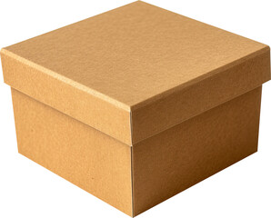 Cardboard box isolated on transparent background. PNG