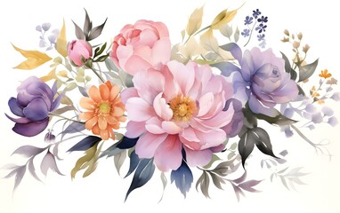Fototapeta na wymiar Add a touch of natural beauty to your designs with painted flower illustrations