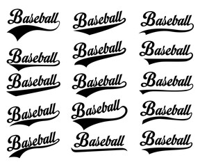 Text Tails Swoosh Baseball Sign, Typography font curve tail, font swoosh tail ornamental vector - obrazy, fototapety, plakaty