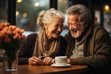 Elderly husband and wife discussing the benefits of long-term care insurance, Generative AI - Powered by Adobe