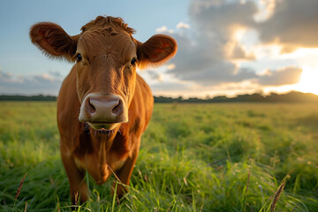  Cow on Lush Green Field