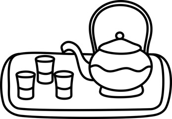 islamic teapot lineart