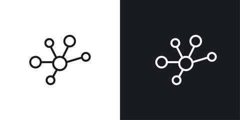 Fototapeta na wymiar Molecule icon designed in a line style on white background.