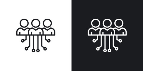 HR strategy icon designed in a line style on white background.