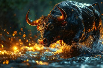 Stock market bull market trading with gold