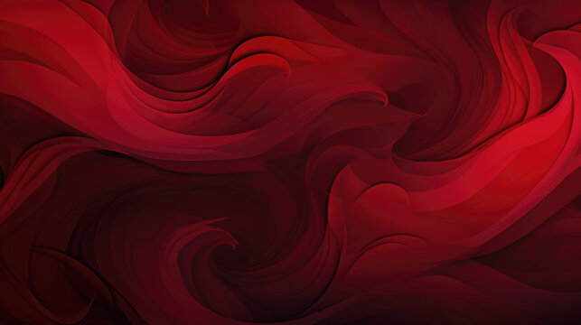 Abstract Red Floral Swirls