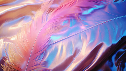 Pastel colored background of feathers close up