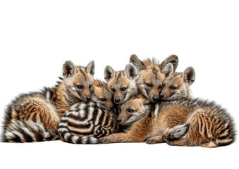 Group of Baby Animals Laying Together in Adorable Formation