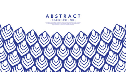 Abstract blue feather pattern background. Ink line style. Vector illustration. Japanese concept. © shamanviiii