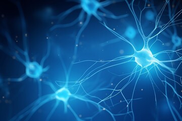 A blue background with the words neuron