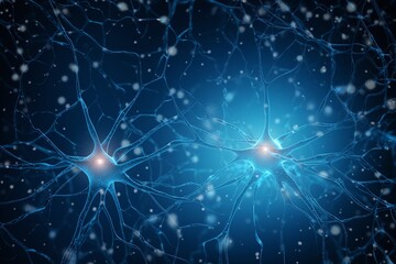 Fototapeta premium A blue background with the words neuron