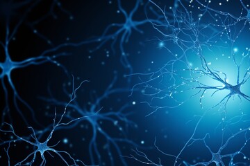 A blue background with the words neuron