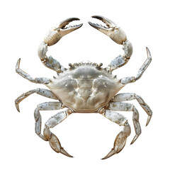 Large Crab on White Background, Detailed Close-up of a Crab on a Plain Surface