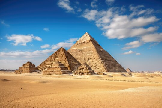 Visiting the Pyramids of Giza, Egypt.