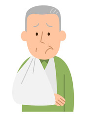 腕を骨折したシニア男性2