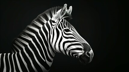 portrait of a zebra in black and white