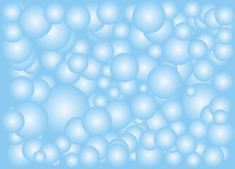 Bubbles vector seamless pattern. Blue color soap texture. Abstract background with soap bubbles. Object web design. Round shape. Minimal poster.