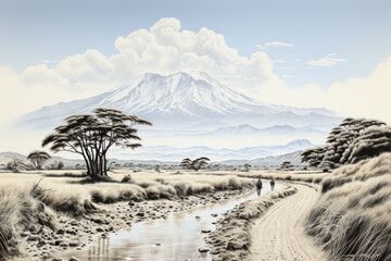 Fototapeta na wymiar Climbing Mount Kilimanjaro, Tanzania.