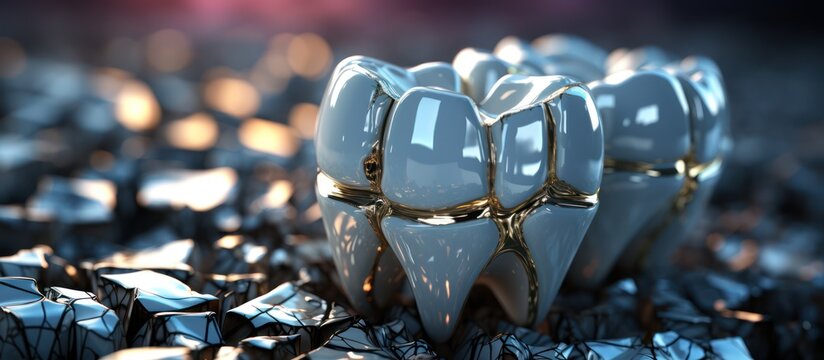 close up of filling a damaged tooth. 3D Rendering