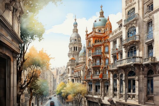 Admiring the architecture of Barcelona, Spain.