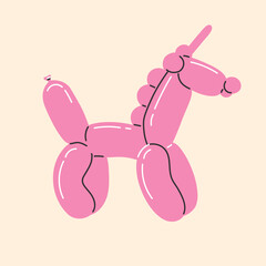 Animal made from long balloons. vector Simple illustration.