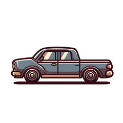Fototapeta premium Cartoon of Car in isolated white background