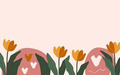 Abstract tulip background poster. Good for fashion fabrics, postcards, email header, wallpaper, banner, events, covers, advertising, and more. Valentine's day, women's day, mother's day background.