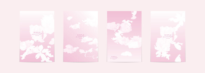 桜の背景。水彩タッチの桜ベクターイラスト。桜の和素材。綺麗な満開の桜ポストカードテンプレート。Cherry blossom background. Cherry blossom vector illustration with watercolor touch. Cherry blossoms Japanese material. Beautiful cherry blossom postcar