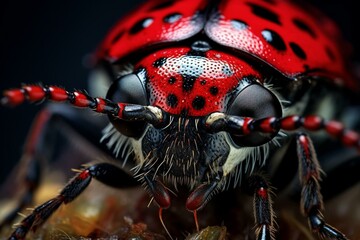 A detailed close-up of a ladybug. Generative AI
